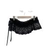 Korean Design Sweet Lace Trim Skirt with Curtain Hem