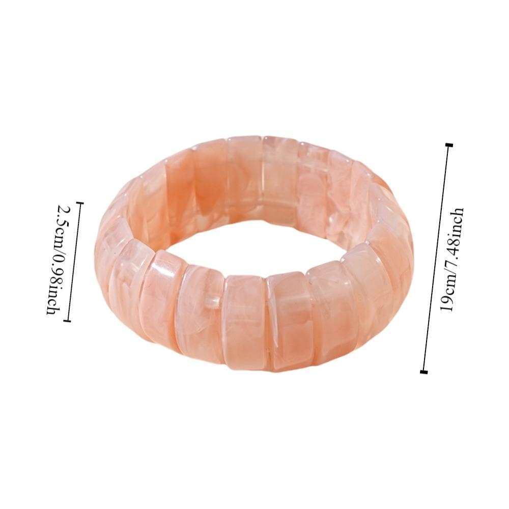 Wide Rectangle Irregular Wide Bracelet Bohemian Retro Hand Ring Acrylic Bangle  Lady Girls