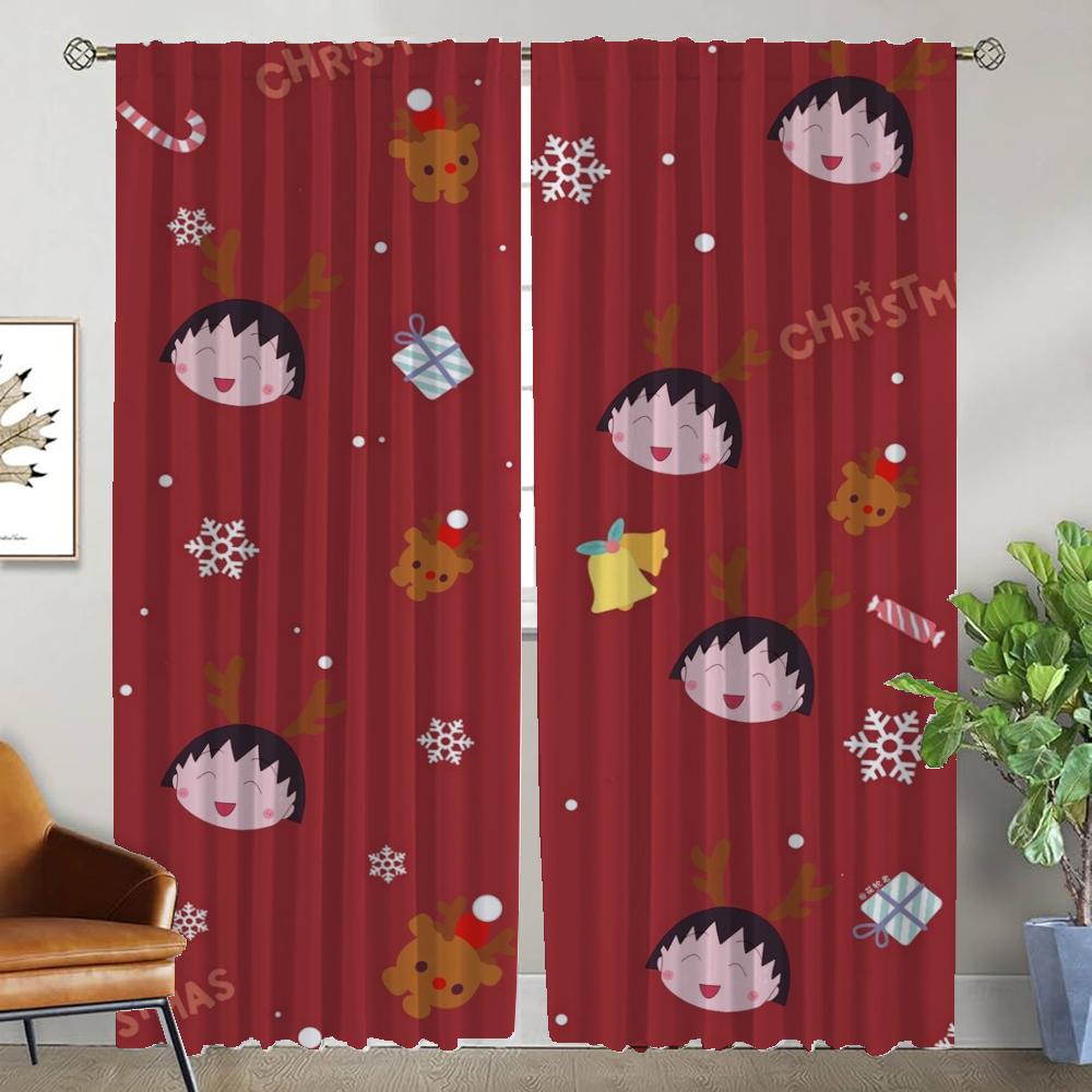 Chi-bi Maruko Moskitonetze für Kamera Halloween Dekoration Moderne Wohnzimmer Vorhänge 2 Stück Jalousien Fenstervorhang