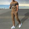 Men's Trousers Tracksuit 2 Piece Set Fashion Sportswear Summer Streetwear Short Sleeve T Shirt+Long Pants Male Clothing