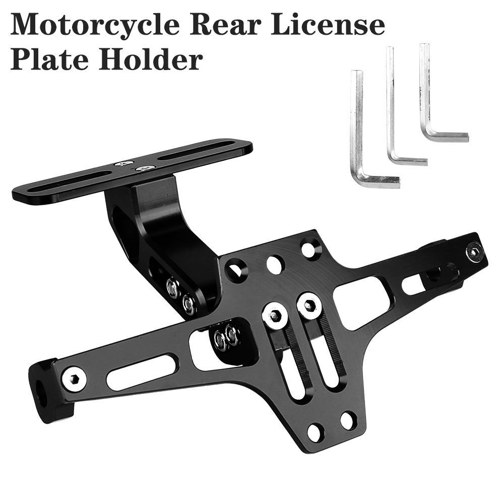 Aluminium Alloy Motorcycle Rear License Plate Holder Adjustable Fender Eliminator Kit Tail Mount Holder Frame Moto Accessories