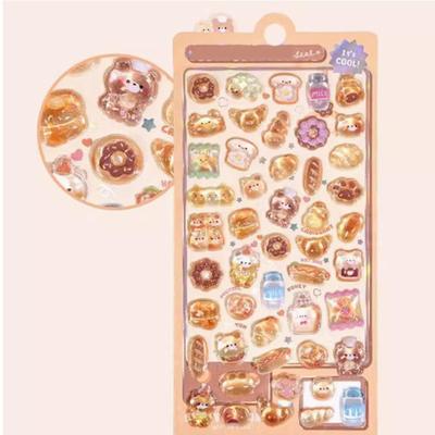 6 Stück DIY Lustige Tier Geprägte Kristallaufkleber 3D Erhabene Textur Für Kinder Klassenzimmer Belohnung Journal Schulplaner Scrapbook Tagebuch