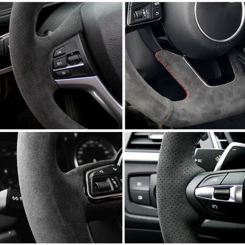 Custom DIY Suede Car Steering Wheel Braid Cover 100% Fit For BYD Atto 3 EV 2022 2023 Auto Interior Accessories Steering