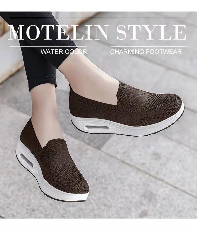 Sneakers da Donna 2025 con Suola Spessa, Ammortizzate ad Aria, in Rete, Slip-On per Aumento dell'Altezza