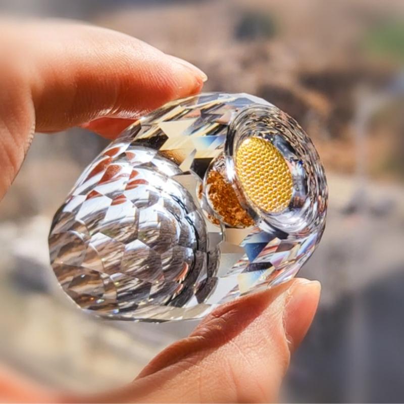 2/6pcs Luxurious Crystal Golden Mountain Shot Glass, Exquisite Handcrafted Spirits Glasses for Whiskey, Vodka & Home Bar Decor