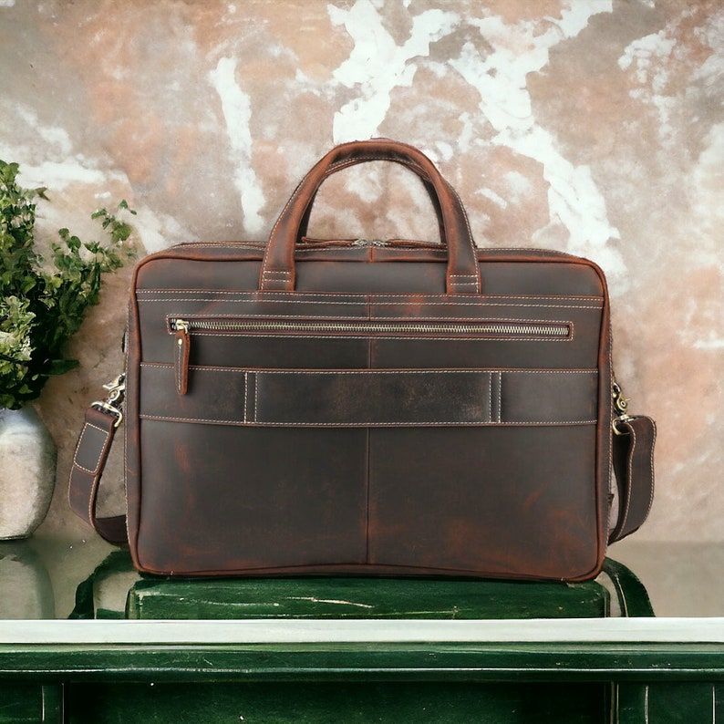 Винтажный мужской кожаный портфель 17 — фото 5