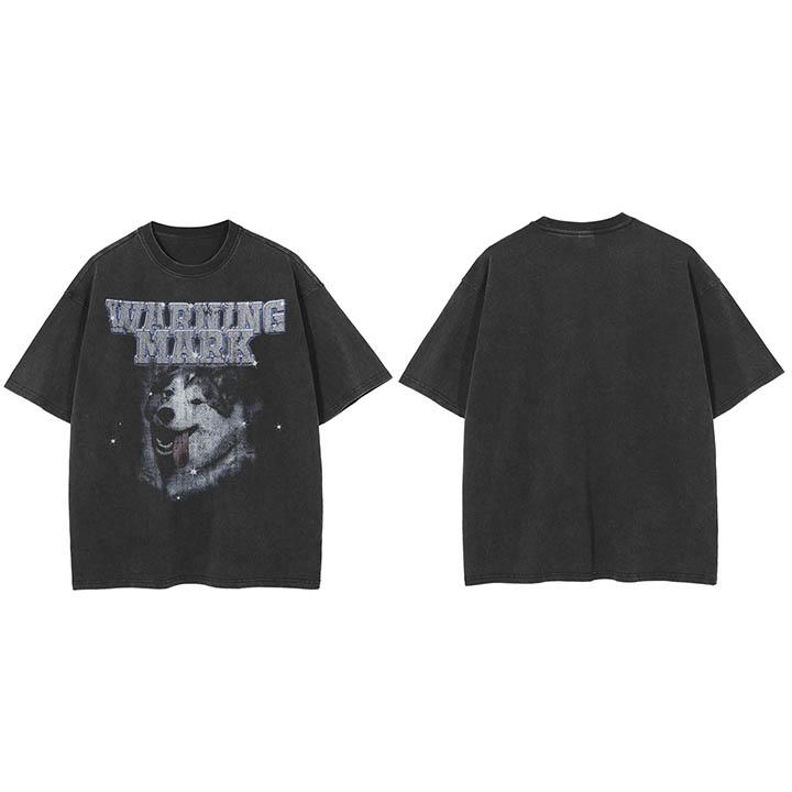 

Hip Hop Retro Washed Black TShirt Streetwear Funny Dog Vintage Graphic T Shirt Cotton Men Tshirt Unisex Tops Tees Dope M