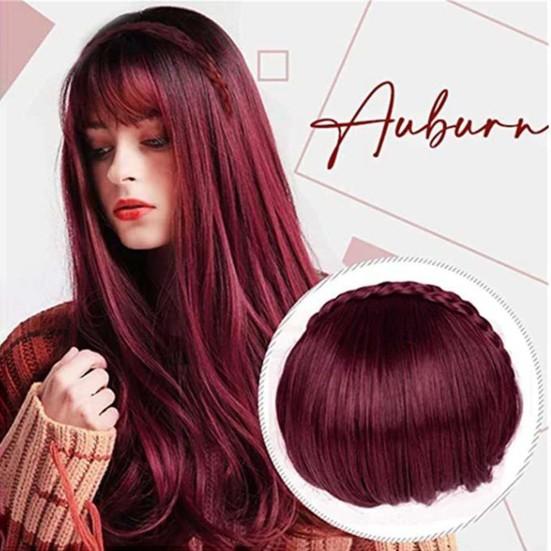 Braided Wig Hair Natural Looking Highest Elasticity Beauty Tool Women Gril Fake Braided Hair with Bang