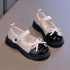 Girls' Korean-style leather shoes, new spring and autumn models, medium and large children's elegant bowknot single shoes, children's princess shoes,