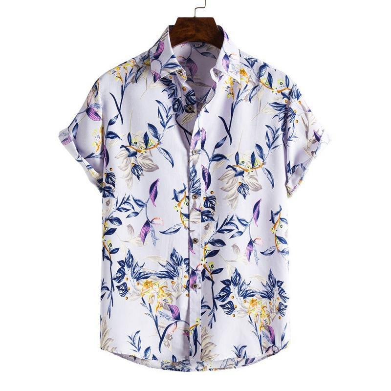 3D Printed Spring Summer Men's Beach Shirt Hawaiian Short Sleeve Flower Shirt Men's