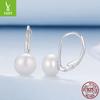 Romantic French Pearl Earrings Ear Buckles Women'S Elegant Lazy S925 Sterling Silver Earrings Earrings