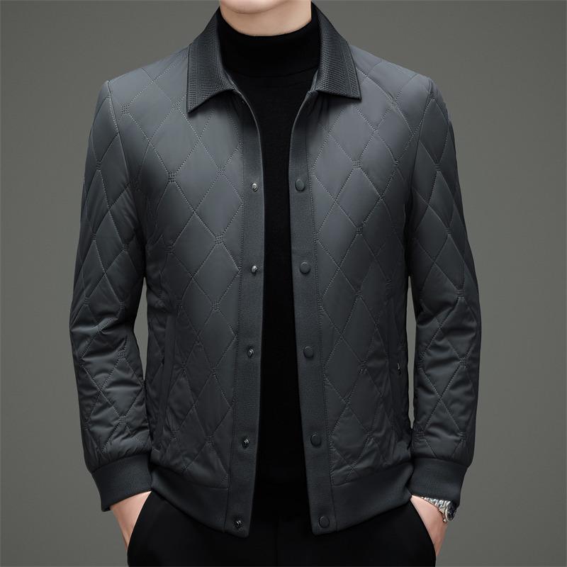 Herren Luxus Jacke aus Maulbeerseide - Herbst/Winter Leichter Mode Mantel, Warm & Lässig Dünne Baumwolle Revers Oberbekleidung 2026.
