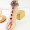 Retro Ethnic Geometric Water Drop Anklet - Bohemian Style Round Foot Ornament