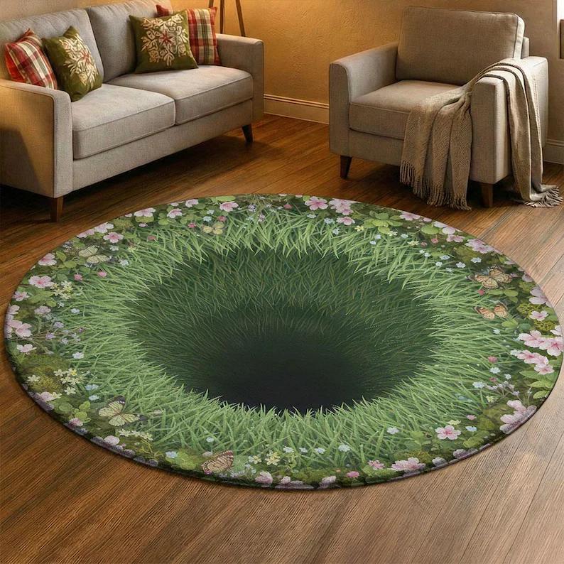 Koi Fish Rug 3D Effect Ocean Animal Rug, Sea Life Nursery Mat Realistic Carpet Home Decoration
