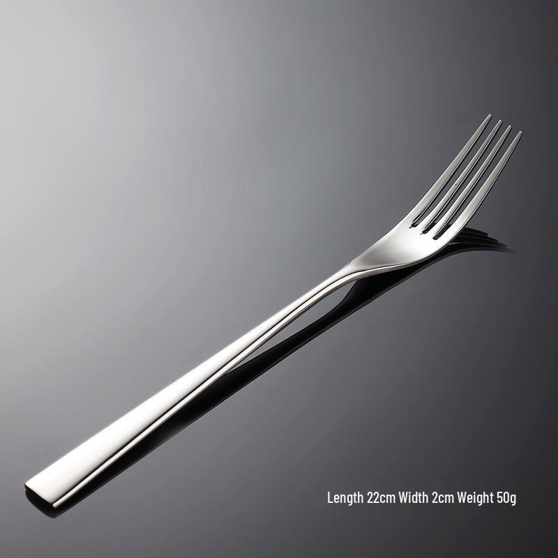 Western Cutlery Set: Edge-Wrapped Steak Knife, Fork & Spoon - Thickened 304 Stainless Steel for Hotel Use.