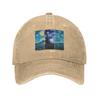Let It Gogh Funny Vincent Van Gogh Starry Night Unstructured Baseball Cap Painting Distressed Denim Hats Adjustable Snapback