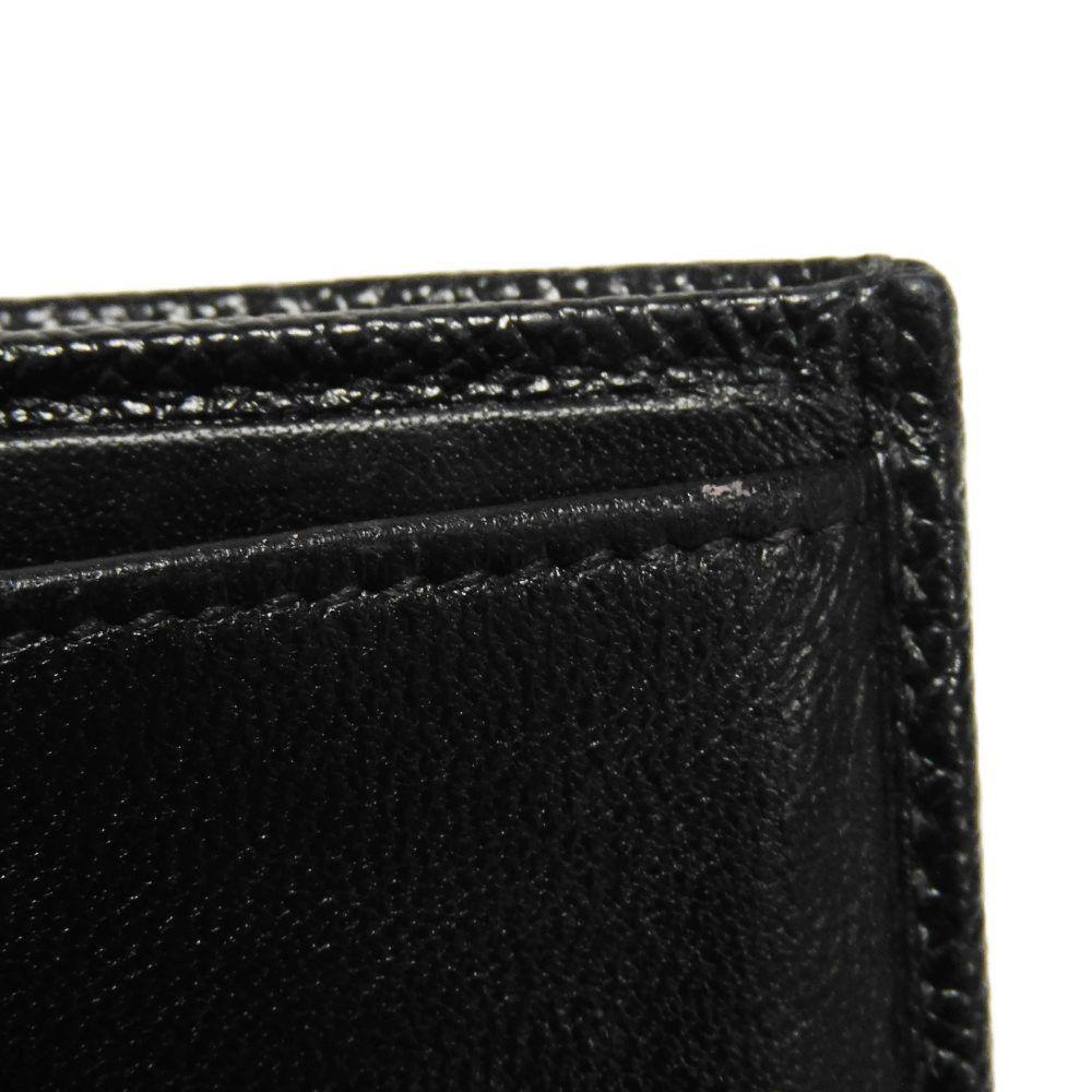 Used 11679 Trifold Wallet 288648 7942 RFID IC Chip Gold Compact Wallet Logo Clip Black Unisex from Japan AUTHENTIC
