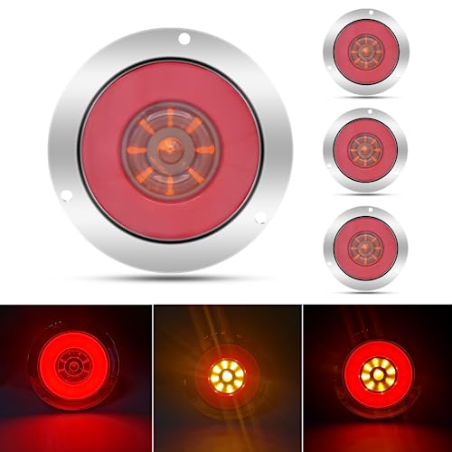 

Задний фонарь для грузовика, светодиодный 24 В, стоп-сигнал, задний фонарь, габаритный фонарь, дневные ходовые огни, 3 режима, круглый, универсальный, 24-позиционный, высокой яркости, водонепроницаемый, ударопрочный, красный и желтый