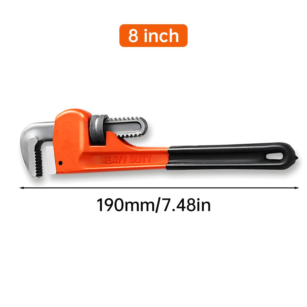 Heavy Duty Straight Pipe Wrench 8/12 Inch Plumbing Installation Pliers Spanner Universal Large Opening Adjustable Clamp