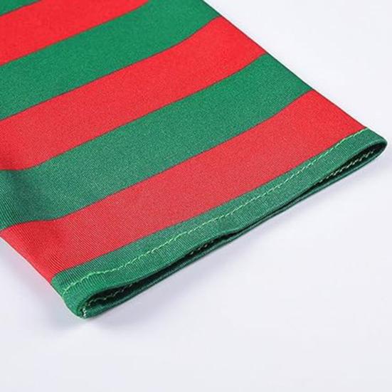 Christmas Elf Costume Set Boys Girls Festive Elf Outfit Kids Classic Red Green Elf Hat Stockings Set Dress-up Attire for Parties Cosplay Performance