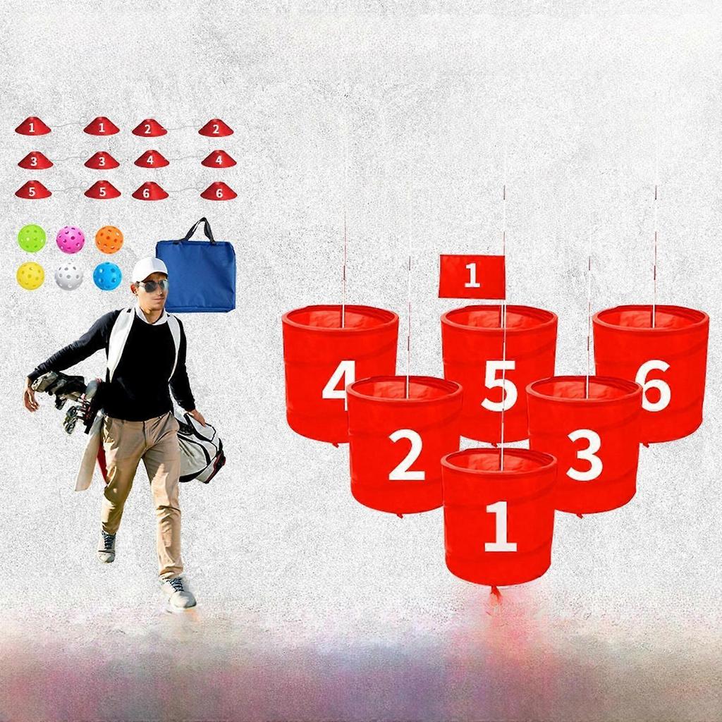 Golf Game Set Chipping Practice Outdoor Portable Park Beach Foldable Buckets 3 Buckets
