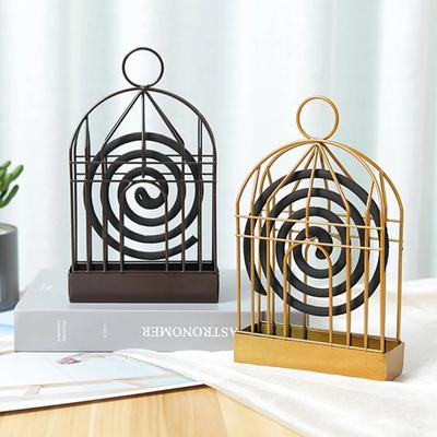 Fashion Creative Mosquito Coil Holder Nordic Style Birdcage Shape Summer Day Iron Repellent Incenses Rack Plate Home Decoration
