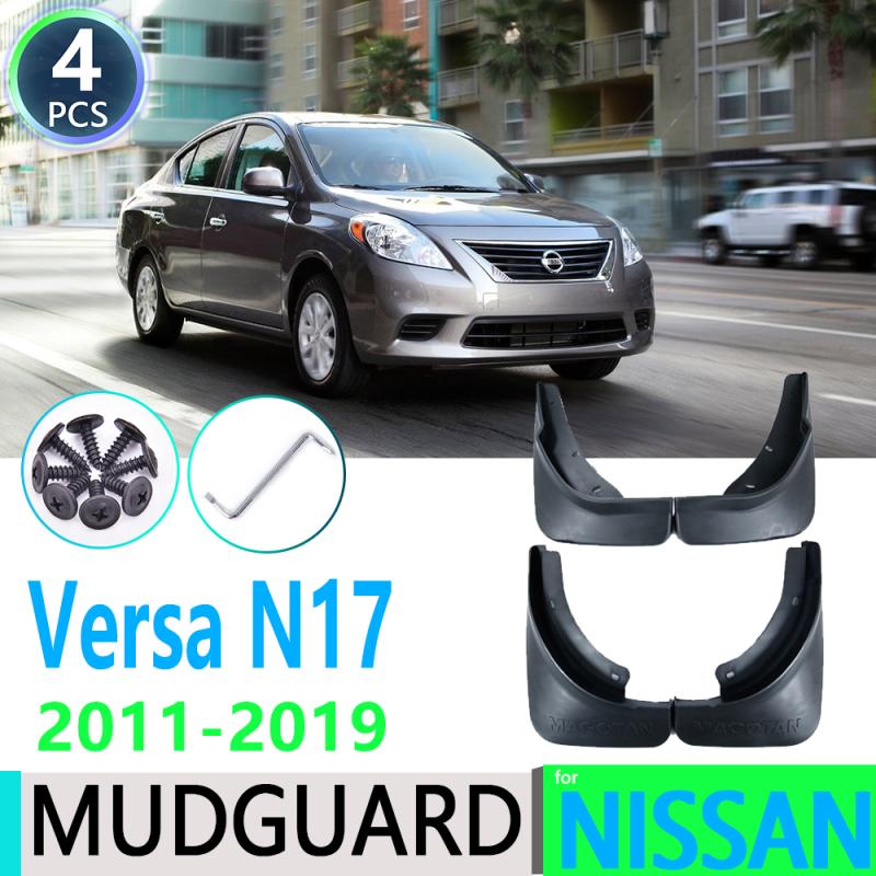 

4pcs/set for Versa Sedan Latio Sunny Almera N17 2011~2019 4pcs Car Fender Mudguard Mud Flaps Guard Splash Flap Car Accessories
