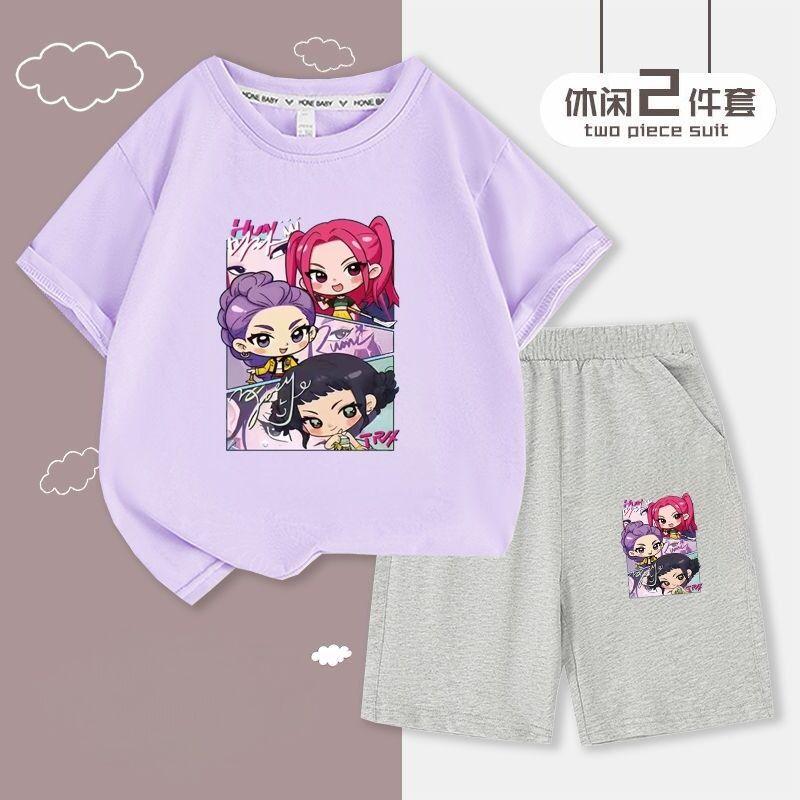 Children s Fashion Witch Hunt Team Set Summer Boys and Girls Casual Set 160