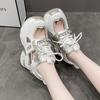 11CM High Womens Wedge Platform Sneaker Light Breathable Hollow Gladiator Sneakers for Women Designer Leather Thick Heel Sandals