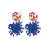 Boho Floral Drop Earrings Handmade Multi-Layer Pendant With Enamel Finish Women Fashion Statement Jewelry
