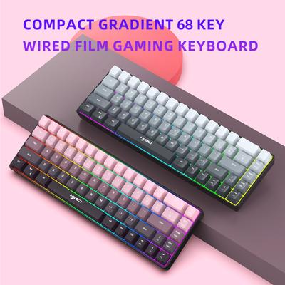 68 Tasten Farbverlauf Kabelgebundene Folientastatur 25 Tasten Konfliktfrei Zweifarbige Spritzguss-Tastenkappen RGB-Hintergrundbeleuchtung
