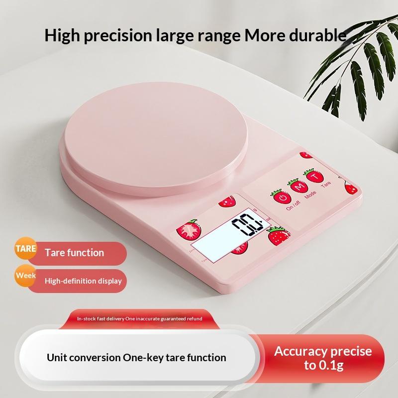 Digital Food Scale 1g High Precision Strawberry Cartoon Kitchen Scale Multifunction for Cooking Baking Weight Control