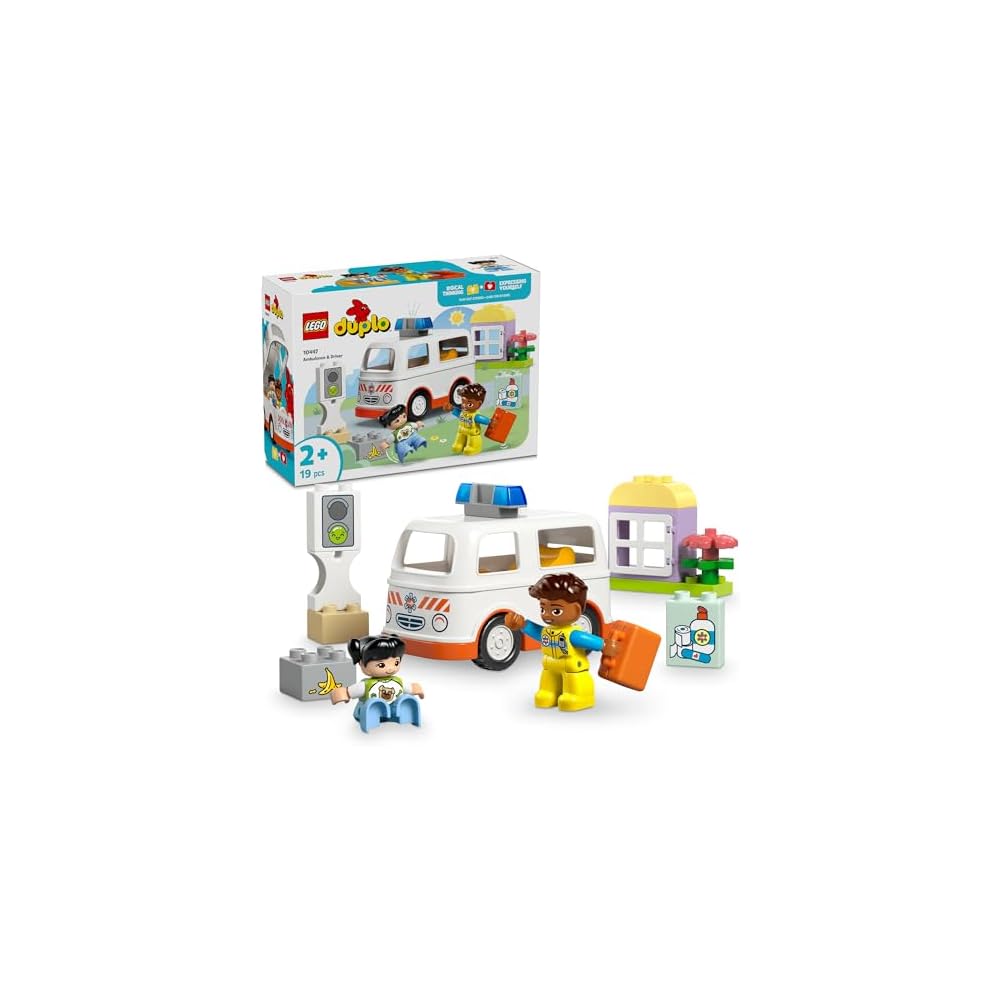 

LEGO DUPLO Town Emergency Vehicle Toy Set for Kids 1.5-4 Years Old Educational Building Blocks