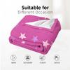 Iridescent Pastel Star Soft Flannel Blanket Breathable Warm Throw for Office Car Sofa Kids Room Birthday Xmas Gift