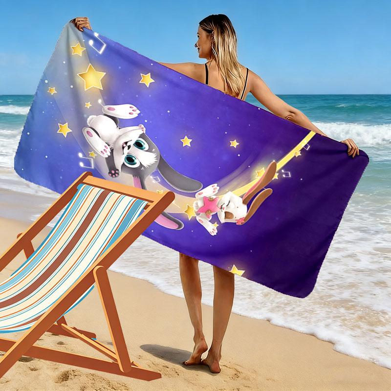 Schnuffel Print Beach Towel, Large Soft Quick Dry Towel for Beach Camping Swimming