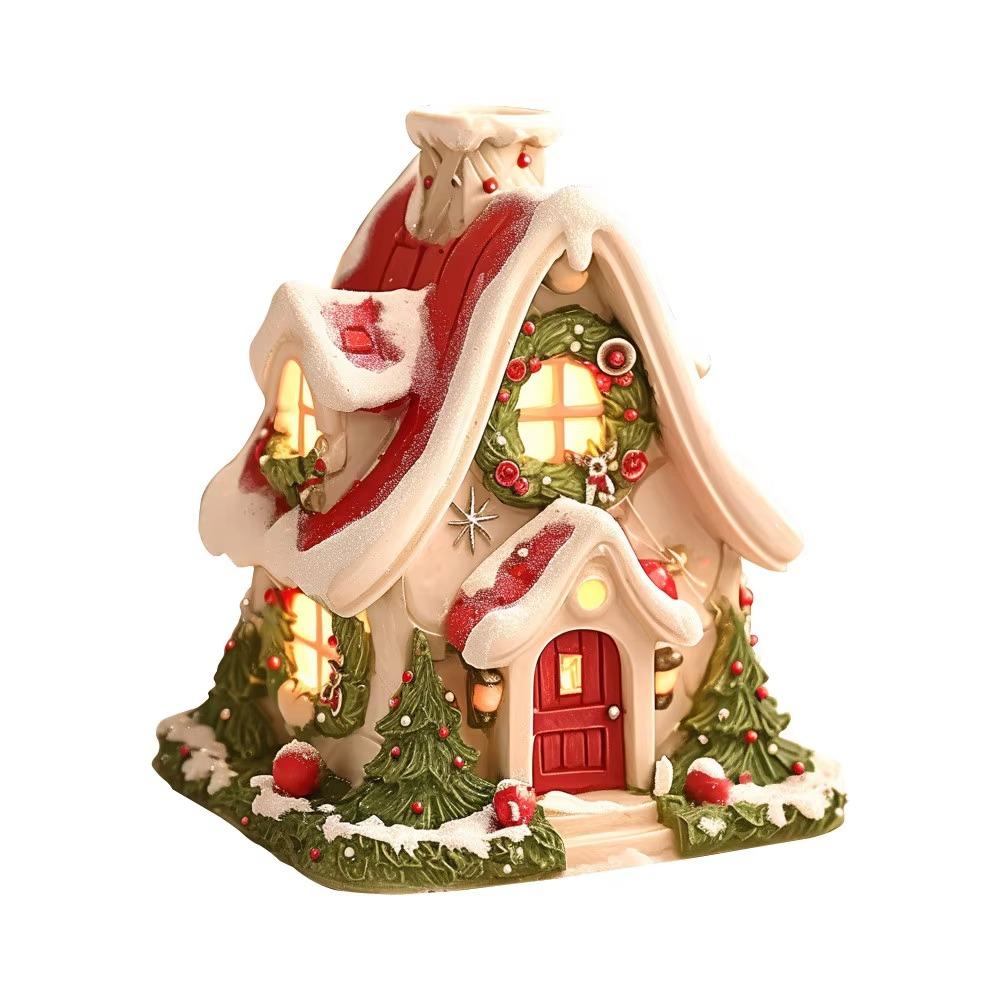 Christmas Outdoor Decorations Resin Micro Landscape Craft New Snow House Ornaments