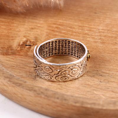 Feng Shui Pixiu Charms Ring Amulet Wealth Lucky Carving Scripture Ring
