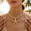 Collana da Donna con Ciondolo Stella Marina Boho, Lunga Catena in Corda Intrecciata, Gioiello di Moda per Tutte le Stagioni, per Uso Quotidiano e Vacanze al Mare