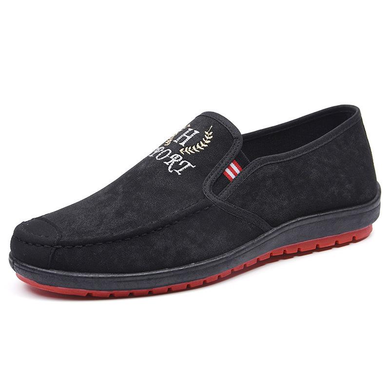 Old Beijing cloth shoes men's spring and summer new one-pedal non-slip lightweight men's flat shoes canvas work shoes men