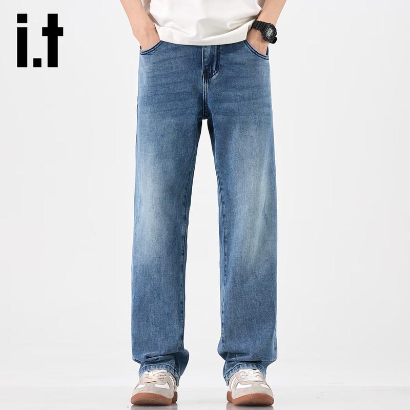 Izzue IT Men's American High Street Straight-Leg Stretch Jeans