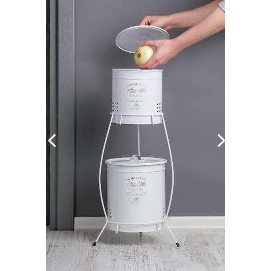 

2-х уровневая корзина для картофеля и лука из кованого железа Lux - Crisper - Корзина для картофеля и лука