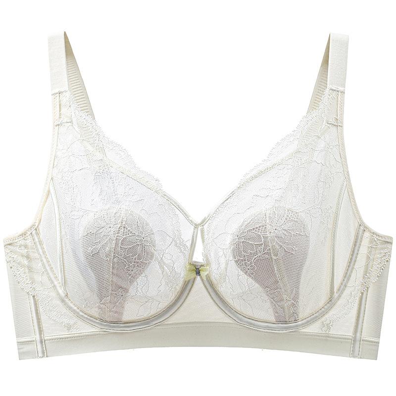 French Lace Crystal Cup Rabbit Ear Bra Soft Steel Ring Adjustment Sexy Push-up Ultra-thin Large Chest Small Underwear