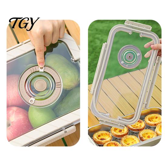 Lunch Container Stainless Steel Crisper Box with Sealing Lid And Handle, Large Capacity Portable Picnic Food Storage Bread Box, for Home