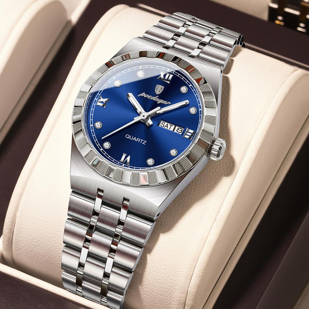 Top Brand Luxury Ultra-thin Men's Watch Diamond-encrusted Waterproof Luminous Quartz Watch