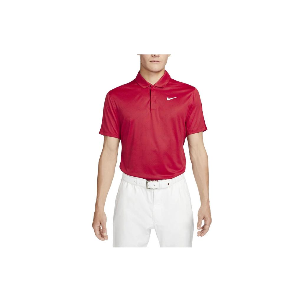 Nike Polo Shirts Men's Red Polo Collar Moderate Straight Fit DZ5381-687