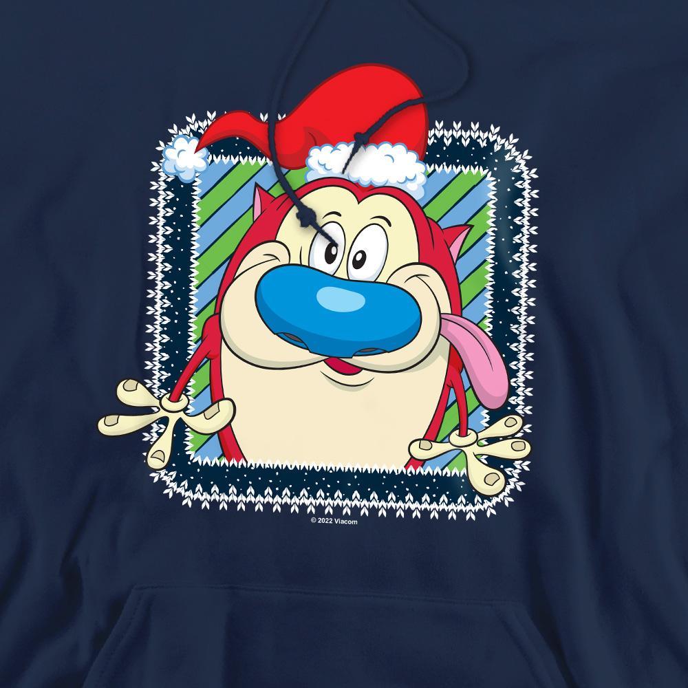 Ren & Stimpy Mens Festive Santa Hat Christmas Hoodie
