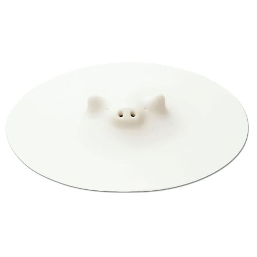 Marna Large Pig Drop Lid, 21.5cm (Silicone/White) (Heating/Microwave/Dishwasher Safe) K900