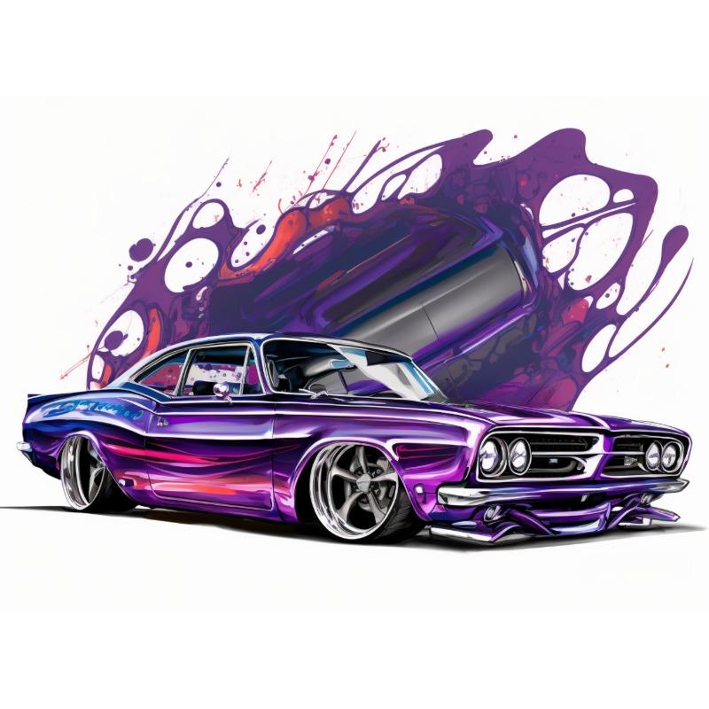 Famous Brand Chevy Vintage Cars Poster Watercolor Canvas Painting Luxurious Wall Art for Man Cave Room Home Decor Car Lover Gift