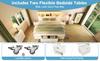 Bed 140x200 cm White with 2 Movable Nightstands, Wooden Bed with LED Lighting and USB Type-C Charging, Frame with Drawer and Shelves, without Mattress