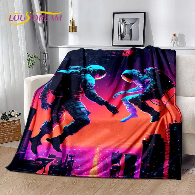 Astronaut Universe Spaceman 3D Outer Space Cartoon Blanket,Soft Throw Blanket for Home Bedroom Bed Sofa Office Cover Blanket Kid